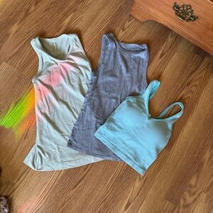 Set of Three Ribbed Tank Tops